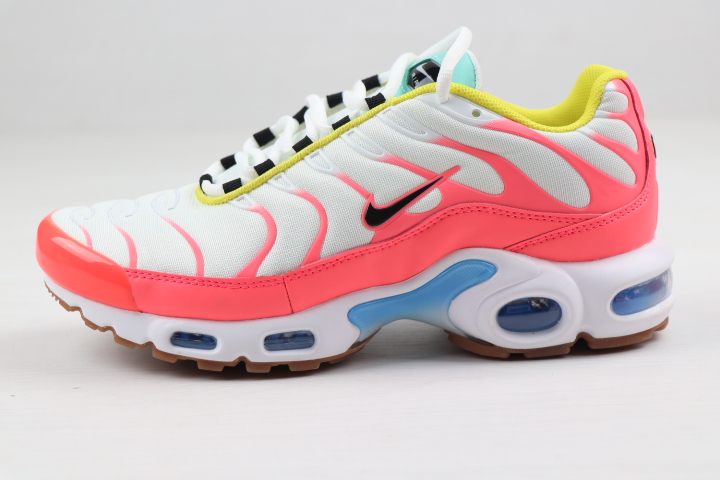 Women Nike Air Max PLUS White Peach Yellow Blue Shoes